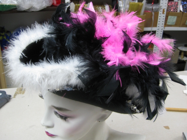 Mariechenhut schwarz-pink